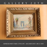 19TH CENTURY! ORIG, POST IMPRESSIONIST POINTILLIST PAINTING! PARIS SEURAT RENOIR