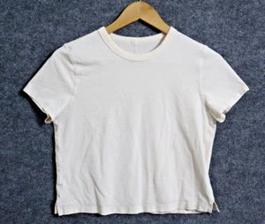 Lululemon Shirt Women 4 Beige Pink Classic Fit Cotton Blend T-Shirt Athleisure - Picture 1 of 3