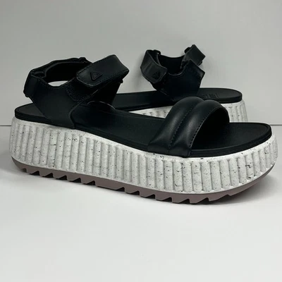 Reef Vista Higher Raya Black White Women's 8 Cushion Comfort Beach Resort Vacay - Image 1 of 4