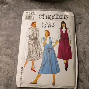 Simplicity Easy Sew Jumper Dress Set 9435 Size KK (8-14) Uncut Teachers 1990s - Picture 1 of 2