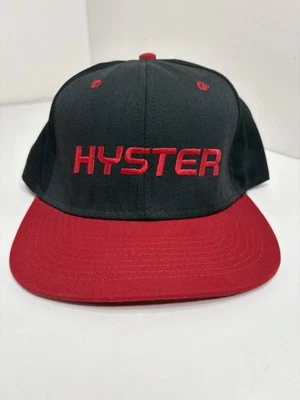 Gorra de camionero Hyster vintage ajustable con cierre a presión negra y roja NOS Foto 1 de 4