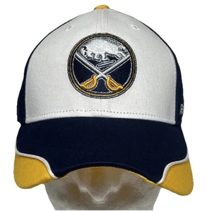 Buffalo Sabres NHL Reebok Adult Unisex Yellow/Navy Curved Hook & Loop Adjust NEW - Picture 1 of 8