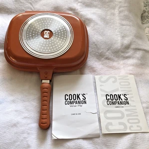 Cook's Companion Cast Aluminum Nonstick Versa Flip II Pan Copper Color VGC - Picture 1 of 22