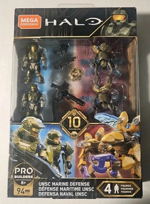 NEW Mega Construx HALO Pro Builders UNSC MARINE DEFENSE 4 Figures 94 PCS   - Image 1 of 3