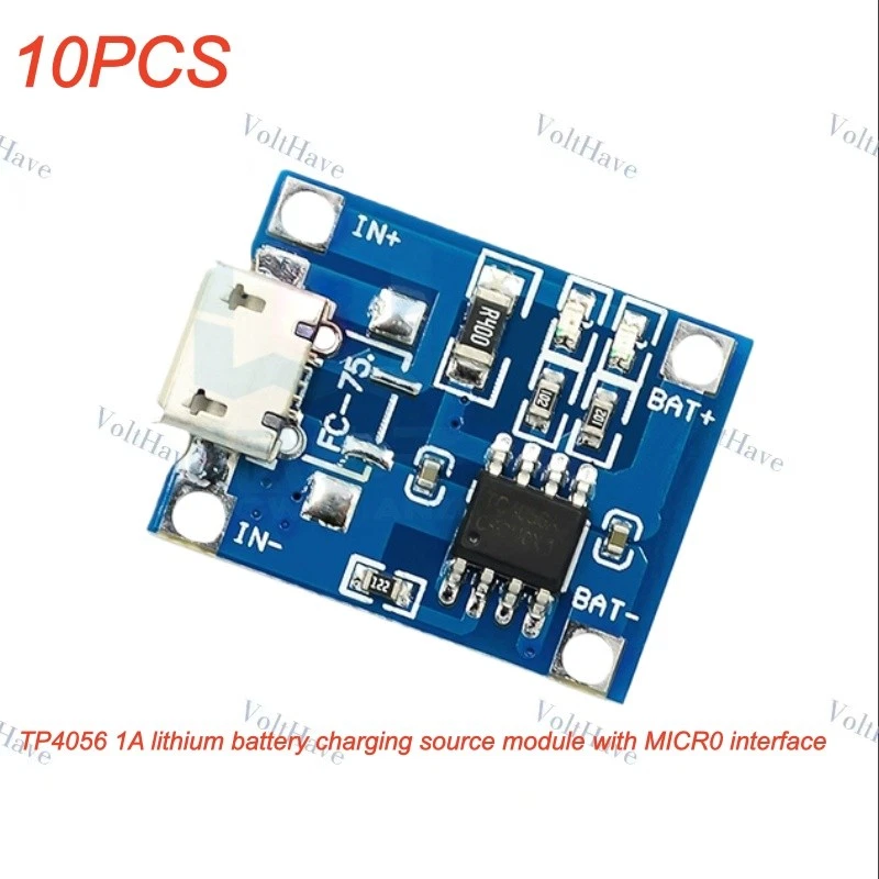 10PCS TP4056 1A Lithium Battery MICRO Interface Battery Charging Source Module - Image 1 of 4