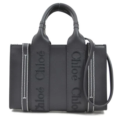Auth Chloe Shoulder Bag black leather r10866k - Image 1 of 4