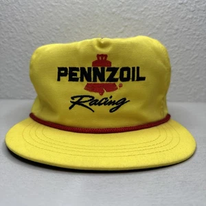 Vintage Pennzoil Racing Mütze Kappe Riemen hinten gelb rot Herren Autorennen 90er - Bild 1 von 6