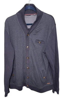 Cárdigan Ted Baker London Chal Para Hombre XL UK 6 Azul Botón Delantero Abuelo Foto 1 de 4