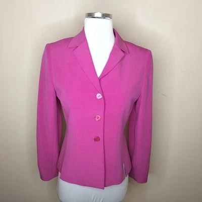 Kasper ASL розовый шелк костюм куртка Blazer 2P миниатюрный женщин офис карьера - Изображение 1 из 4