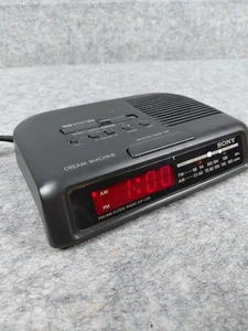 Radio sveglia AM/FM vintage Sony ICF-C25 Dream Machine nera testata - Foto 1 di 11
