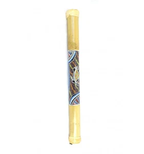 Bâton de Pluie en bambou, Rainstick 60cm décor pei - Photo 1/4