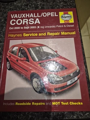 4079 Vauxhall Corsa 2000 to 2003 Petrol Diesel Haynes Service and Repair Manual - Image 1 of 4