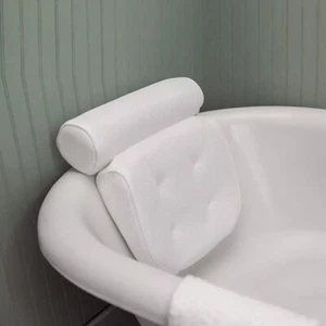 Relax Mesh Bath Pillow Spa Hot Tub Bathtub Thick Cushion Neck Head with Suction - Picture 1 of 24