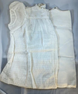 Vintage Handmade Embroidered White Infant Baby Dress with Matching Slip B18 - Picture 1 of 6