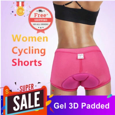 Pantalones cortos elásticos acolchados 3D para ciclismo deportes bicicleta ropa interior pantalones para mujer Foto 1 de 4
