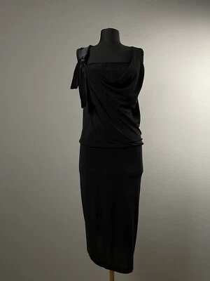 Редкий красный Valentino черный собранными в Рюш вечер шик ночь макси карандаш бак платье размер S - Изображение 1 из 4