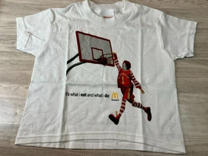 Vtg McDonalds 90s T-Shirt NOS Basketball Single Stitch Hanes Tag Rare Youth XS - Picture 1 of 7