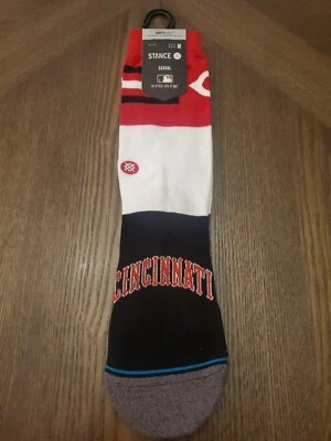 STANCE MLB Cincinnati Reds Red White Black Color Crew Socks NEW Mens Sz M 6-8.5 - Image 1 of 3