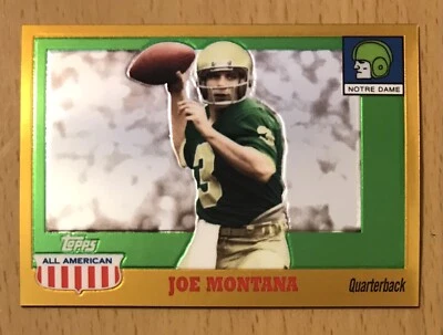 2005 TOPPS ALL-AMERICAN GOLD CHROME #490/555 JOE MONTANA NOTRE DAME IRISH 49ERS - Image 1 of 2