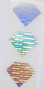 100 DIS Diamond SVAG Security Hologram Label Tamper Evident Sticker Seals - Picture 1 of 5