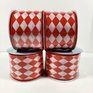 40 Yards Wire Edged Ribbon 2.5" Wide Red Christmas Expressions 10 Yrds x 4 Lot - Picture 1 of 5