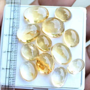 Natürlicher Citrin Oval Cabochon Lose Edelstein Lot 12 Stck. 10,5*13 MM 68,80 CT - Bild 1 von 5