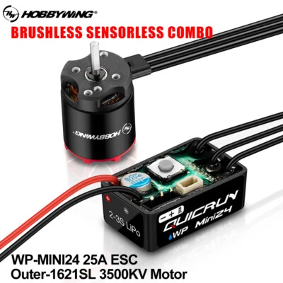 HOBBYWING QUICRUN WP-MINI24 25A ESC 1621SL 3500KV Motor For 1/24 RC Crawler Car - Image 1 of 4