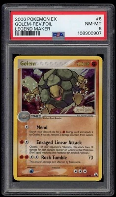 2006 PSA 8 NM-Mint Golem Reverse Holo Rare EX Legend Maker Pokemon Card 6/92 - Image 1 of 2