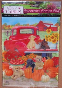Dekorative Gartenflagge "Herbstwelpen" 18 Zoll x 12,5 Zoll - Bild 1 von 6