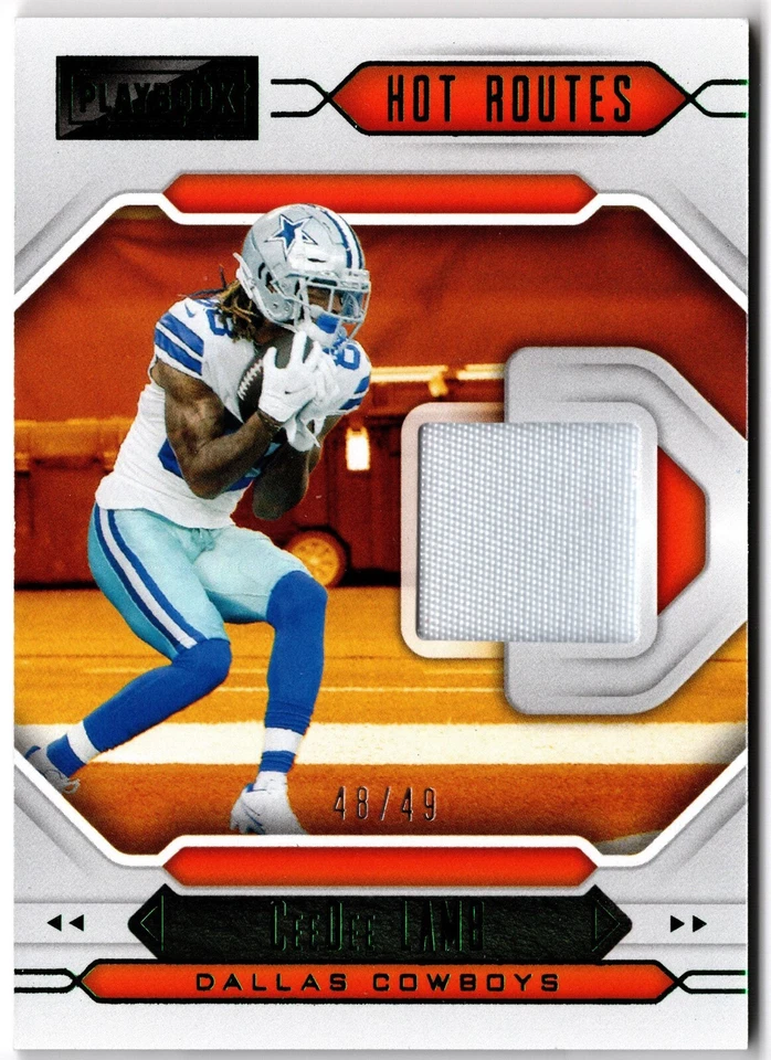 2021 Panini Playbook Hot Routes Relics Green CeeDee LAMB #HR-CL #48/49 Cowboys - Image 1 of 2