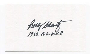 Bobby Shantz Signed 3x5 Index Card Autographed MLB Baseball New York Yankees - Picture 1 of 2