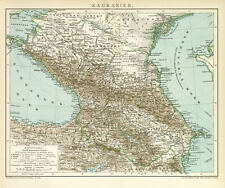 Kaukasien Kaukasus historische Landkarte antike Karte Lithographie ca. 1892