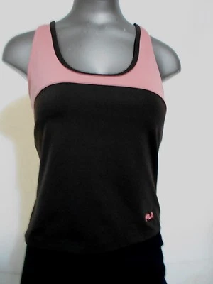 Fila Women's Orange Brown Medium Racerback Athleisure Workout Yoga Sports Top - Imagem 1 de 4