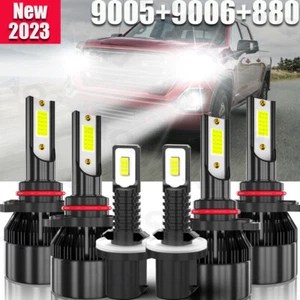 For GMC Envoy 2002-2009 9005 9006 880 LED Headlight Fog Lights Combo White Bulbs - Picture 1 of 12
