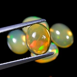 Natural Ethiopian Opal Oval Shape Loose Gemstone Cabochon 5 Carat 5 Pieces Lot - Picture 1 of 3