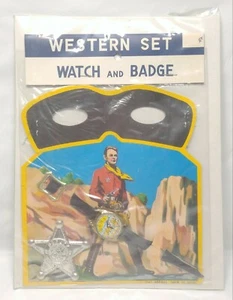 Vintage Western Uhr und Abzeichen Set Every Boys Delight PAT.# 52619 - Bild 1 von 1