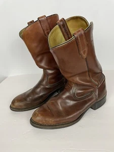 Vintage Acme Stiefel Herren 9,5 EW braun Leder Cowboy Arbeit Hergestellt in den USA runde Zehenpartie - Bild 1 von 12