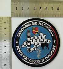Ecusson tissé Gendarmerie poste provisoire d'Ouessant cerclé bleu blanc rouge