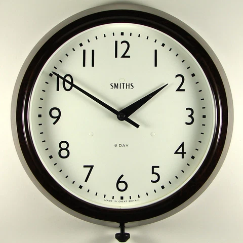 SMITHS vintage bakelite cased 8-day wall clock with 9 inch dial dated 1961 Cover