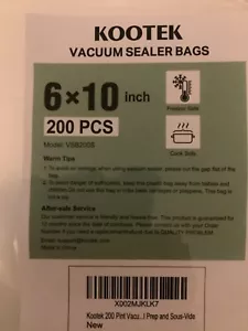 Vacuum Sealer Bag 200 Pint 6x10 Inch Commercial Grade Food Saver Bags Seal Meal - Picture 1 of 2