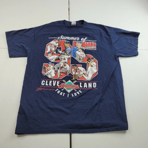 Cleveland Indians Summer of 95 Throwback T Shirt XL Thome Ramirez Alomar Pepsi Cover