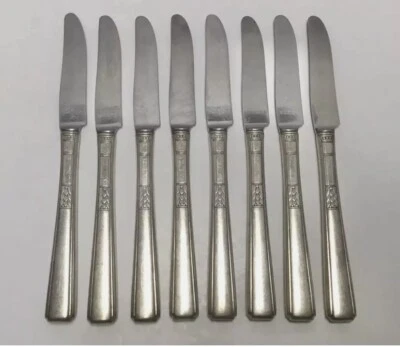 *Oneida Capri* 8 cuchillos 1881 Rogers cubiertos vintage plateados Foto 1 de 3