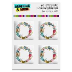 Letter O Floral Monogram Initial Computer Case Modding Badge Stickers Set - Picture 1 of 4