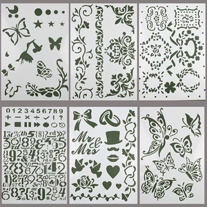 Schablone Motivschablone Wandtattoo Malen Muster DIY  Karte Deko Airbrush - Bild 1 von 11