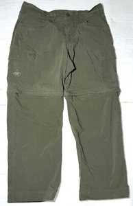 Boy Scouts Uniform Green Cargo Convertible Switchback Zip Off Shorts Pants 34 - Picture 1 of 7
