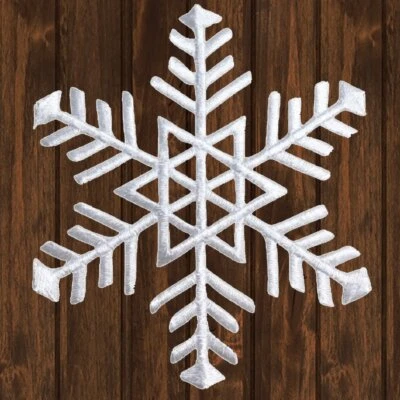 White Snowflake Embroidered Patch — Iron On - Image 1 of 2