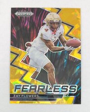 2023 Panini Prizm Draft Picks Fearless Gold Ice Zay Flowers #F-24 Rookie RC