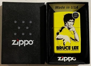 NEW IN BOX Bruce Lee Zippo Lighter Yellow Suit Portrait - Picture 1 of 6