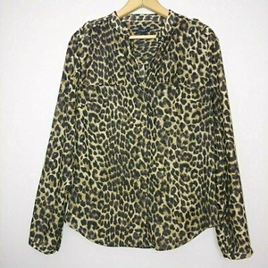 Blusa para mujer Ann Taylor con estampado animal talla 6 botones con pestañas - Imagen 1 de 8