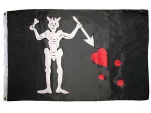 3x5 Edward Teach Pirate Black Beard Blackbeard Flag Super Poly Banner Outdoor - Picture 1 of 2